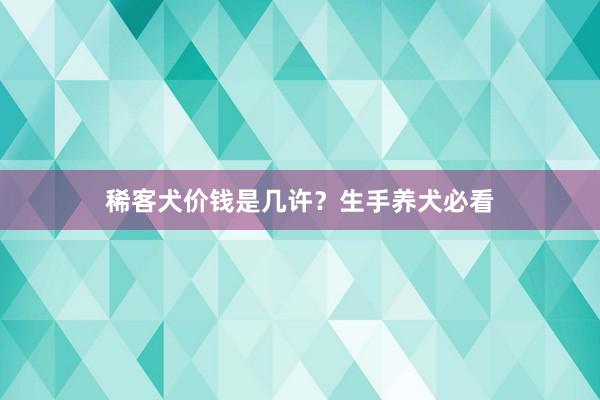 稀客犬价钱是几许？生手养犬必看
